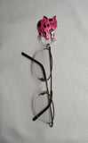 Hand Painted Custom Made Pink Pig Magnetic Eyeglass Holder - Laura Wilson Gallery 