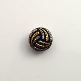 Gold Silver and Black Enamel 13 mm Glass Magnetic Tie Clip, Tie Tack or Brooch - Laura Wilson Gallery 