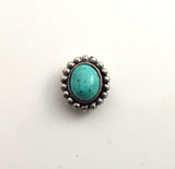 15 x 18 mm Turquoise and Silver Magnetic Tie Clip, Tie Tack or Brooch - Laura Wilson Gallery 