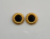 22 mm Round Gold Magnetic Clip On Earrings with 10 mm Acrylic Stone - Laura Wilson Gallery 