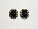 18 x 24 mm Pearl or Black Oval Magnetic Non Pierced Clip Earrings Swarovski Crystal Earrings - Laura Wilson Gallery 