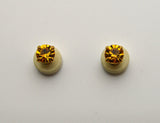 5 mm Magnetic  Earrings in Citrine or Light Topaz  Swarovski Crystal - Laura Wilson Gallery 