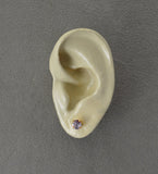 5 mm Round Violet Swarovski Crystal Magnetic Earrings - Laura Wilson Gallery 