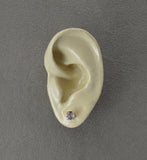 5 mm Round Violet Swarovski Crystal Magnetic Earrings - Laura Wilson Gallery 