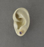 6.5 mm Round Violet Swarovski Crystal Magnetic Earrings - Laura Wilson Gallery 