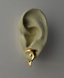 14 Karat Gold or Nickel Plated 15 x 22 mm Dolphin Magnetic or Pierced Earrings - Laura Wilson Gallery 