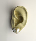 14 x 13 mm White Glass Pearl Heart Magnetic or Pierced Earrings - Laura Wilson Gallery 