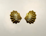 Gold or Silver Scallop Shell Magnetic or Pierced Earrings - Laura Wilson Gallery 