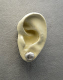 High Dome Scallop Silver or Gold or Copper Shell Magnetic Clip Non Pierced or Pierced Earrings - Laura Wilson Gallery 