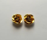 13 mm Gold or Silver Rose with Swarovski Crystal Center Magnetic or Pierced Earrings - Laura Wilson Gallery 