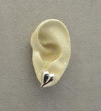 12 x 15 mm Curved Heart Silver Magnetic or Pierced Earrings - Laura Wilson Gallery 
