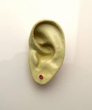 3 mm Round Swarovski Fuschia Crystal Magnetic Earrings - Laura Wilson Gallery 