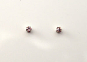 3 mm Round Violet Crystal Magnetic Earrings - Laura Wilson Gallery 
