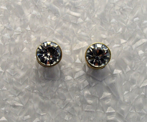 Faceted Cubic Zirconia 7 mm Bezel Setting Magnetic Earrings - Laura Wilson Gallery 