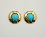 24 mm Round Gold Magnetic Clip On Earrings with 12 mm Acrylic Stone - Laura Wilson Gallery 
