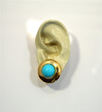 24 mm Round Gold Magnetic Clip On Earrings with 12 mm Acrylic Stone - Laura Wilson Gallery 