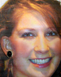 18 x 24 mm Pearl or Black Oval Magnetic Non Pierced Clip Earrings Swarovski Crystal Earrings - Laura Wilson Gallery 