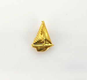 Gold or Silver Magnetic Sailboat Tie Pin Clip or Tack - Laura Wilson Gallery 