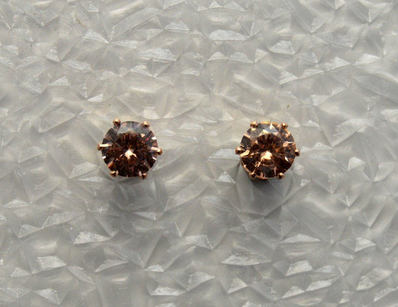 Faceted Apricot Peach Cubic Zirconia 6 mm Magnetic Earrings - Laura Wilson Gallery 