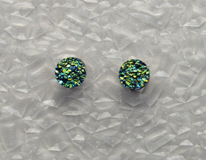 6 mm Blue Drusy Quartz Magnetic Clip Non Pierced Earrings - Laura Wilson Gallery 