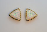 Magnetic White Faux Opal Triangle Non Pierced Clip Earrings - Laura Wilson Gallery 