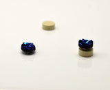 8 mm Dark Blue Drusy Quartz Magnetic Clip Non Pierced Earrings - Laura Wilson Gallery 