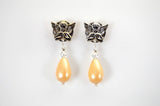 Gold or Silver Magnetic Angel Earrings With Antique Pearl Drops - Laura Wilson Gallery 