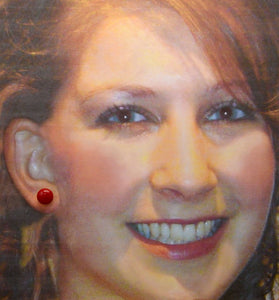 12 mm Red, Red Purple or Dark Turquoise Button Magnetic or Pierced Earrings - Laura Wilson Gallery 