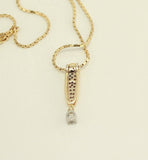 Vintage 14 Karat Gold and Diamond Exclamation Point Pendant - Laura Wilson Gallery 