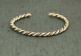 Vintage Twisted Sterling Silver and Gold Filled Wire Cuff Bracelet - Laura Wilson Gallery 