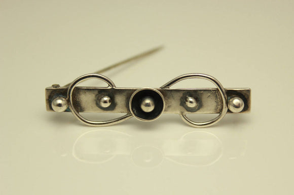 Vintage Silver Bar Pin Brooch Marked 830S - Laura Wilson Gallery 