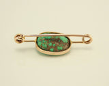 Turquoise and 14 k Gold European Pin Brooch - Laura Wilson Gallery 