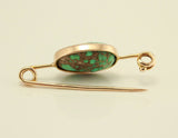 Turquoise and 14 k Gold European Pin Brooch - Laura Wilson Gallery 