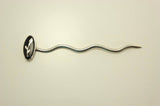 Handmade Jet and Sterling Silver Inlay Shawl Pin - Laura Wilson Gallery 