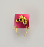 Gold or Silver Horse on Colored Aluminum Magnetic Eyeglass Holder - Laura Wilson Gallery 