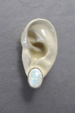 Magnetic White Faux Opal 13 x 18 mm Non Pierced Clip Earrings - Laura Wilson Gallery 