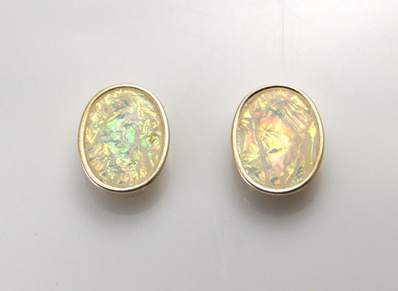 Magnetic White Faux Opal 13 x 18 mm Non Pierced Clip Earrings - Laura Wilson Gallery 