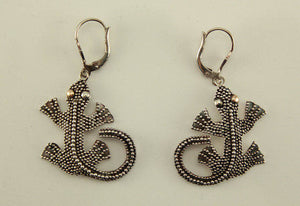 Vintage Balinese Sterling Silver Lizard Earrings - Laura Wilson Gallery 
