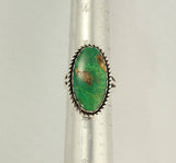 Vintage Oval Chrysocolla Sterling Silver Ring - Laura Wilson Gallery 