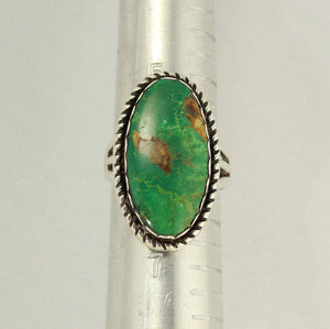 Vintage Oval Chrysocolla Sterling Silver Ring - Laura Wilson Gallery 