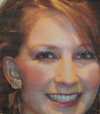 Embossed Leaf Magnetic Non Pierced  Clip or Pierced Earrings - Laura Wilson Gallery 