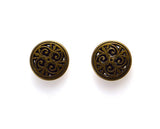 Bronze Gothic Button Magnetic Non Pierced Clip Earrings - Laura Wilson Gallery 