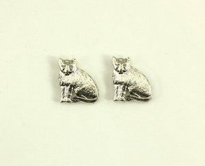 Tiny Cat Magnetic Earrings in Gold or Silver - Laura Wilson Gallery 
