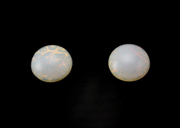 White Opal Glass Magnetic Non Pierced Clip Earrings - Laura Wilson Gallery 