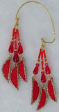 Handmade Red and Gold Ear Non Pierced Ear Wraps - Laura Wilson Gallery 