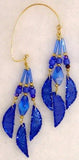 Handmade Royal Blue Non Pierced Beaded Fabric Ear Wraps - Laura Wilson Gallery 