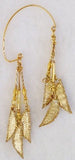 Handmade Gold Lame Fabric and Glass Beaded Non Pierced Ear Wraps - Laura Wilson Gallery 