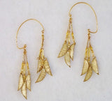 Handmade Gold Lame Fabric and Glass Beaded Non Pierced Ear Wraps - Laura Wilson Gallery 