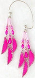 Handmade Hot Pink Beaded Fabric Non Pierced Ear Wraps - Laura Wilson Gallery 