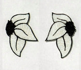 Handmade Black and White Fabric Magnetic Non Pierced or Pierced Earrings - Laura Wilson Gallery 